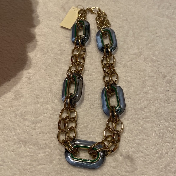 NEW Periwinkle & Gold Necklace - Picture 4 of 7